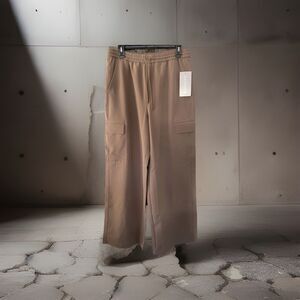Athleta Pants Womens Medium Tan Wide Leg Cargo Pull On Elastic Waist size M